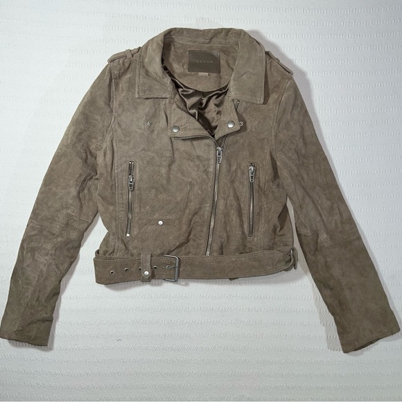 Blank NYC Suede Leather Moto Jacket Size Large Zip Biker - Picture 2 of 10